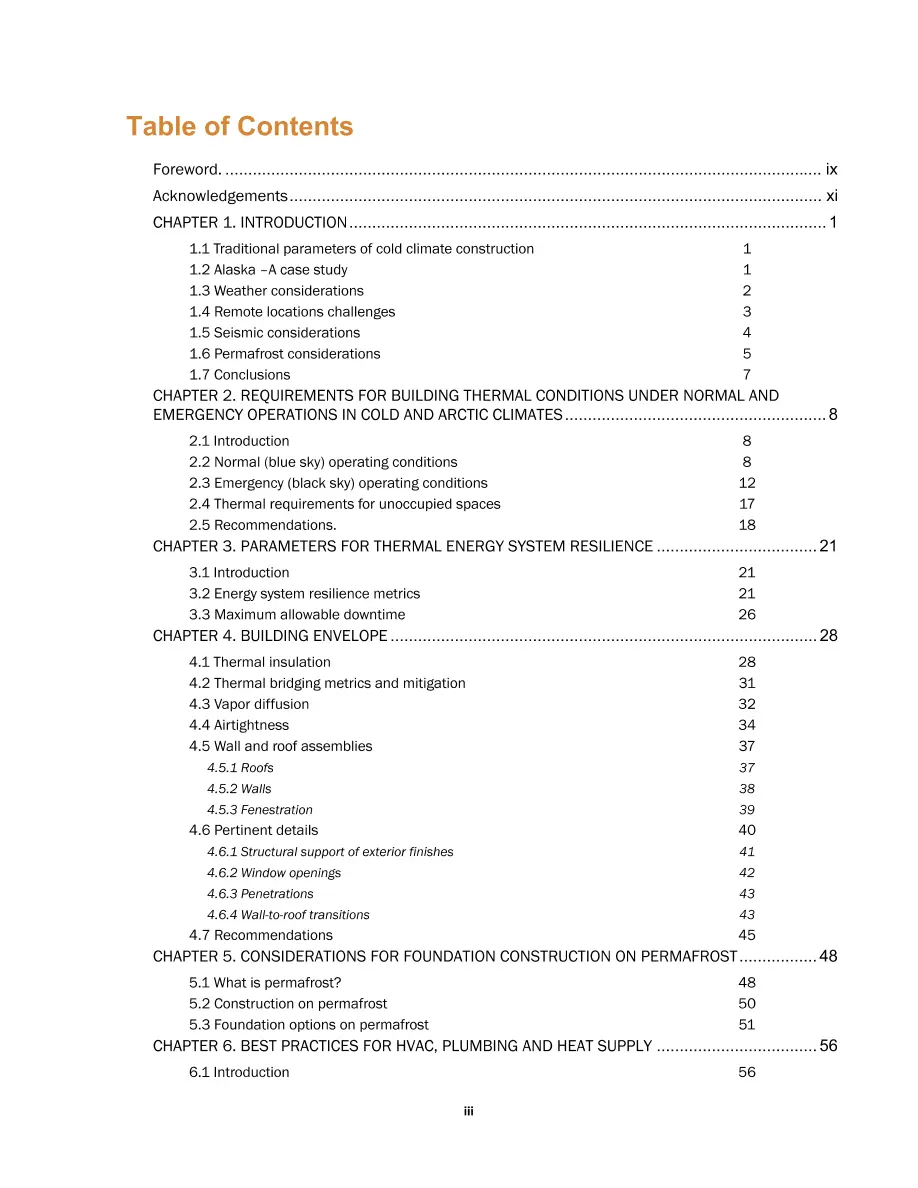 Guide for Resilient Thermal Energy Systems Design in Cold and Arctic Climates